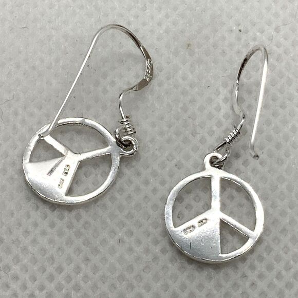 Lot of 3 Pairs Silver Tone Dangle Drop Pierced Earrings Dragonfly‎ Music Peace - Picture 7 of 11